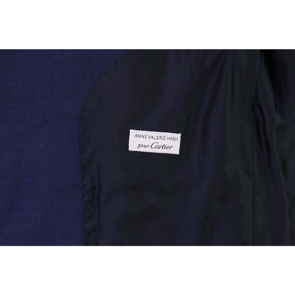 Cartier Anne Valérie Hash Mens Royal Blue 2-Btn Wool Slim Fit Blazer Jacket 46R - Picture 8 of 10